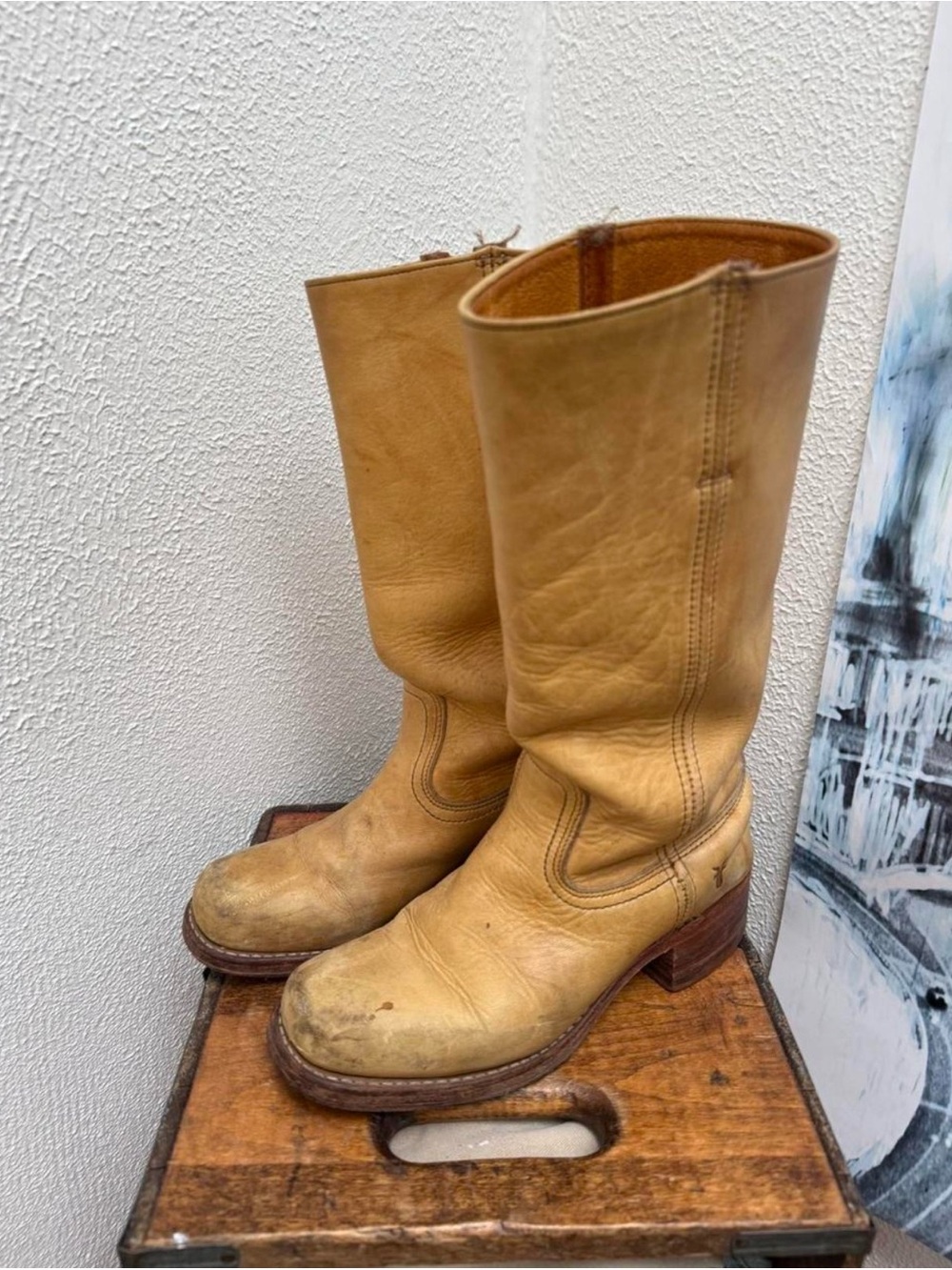 Frye Women's Vintage Banana Leather Campus Style Boots